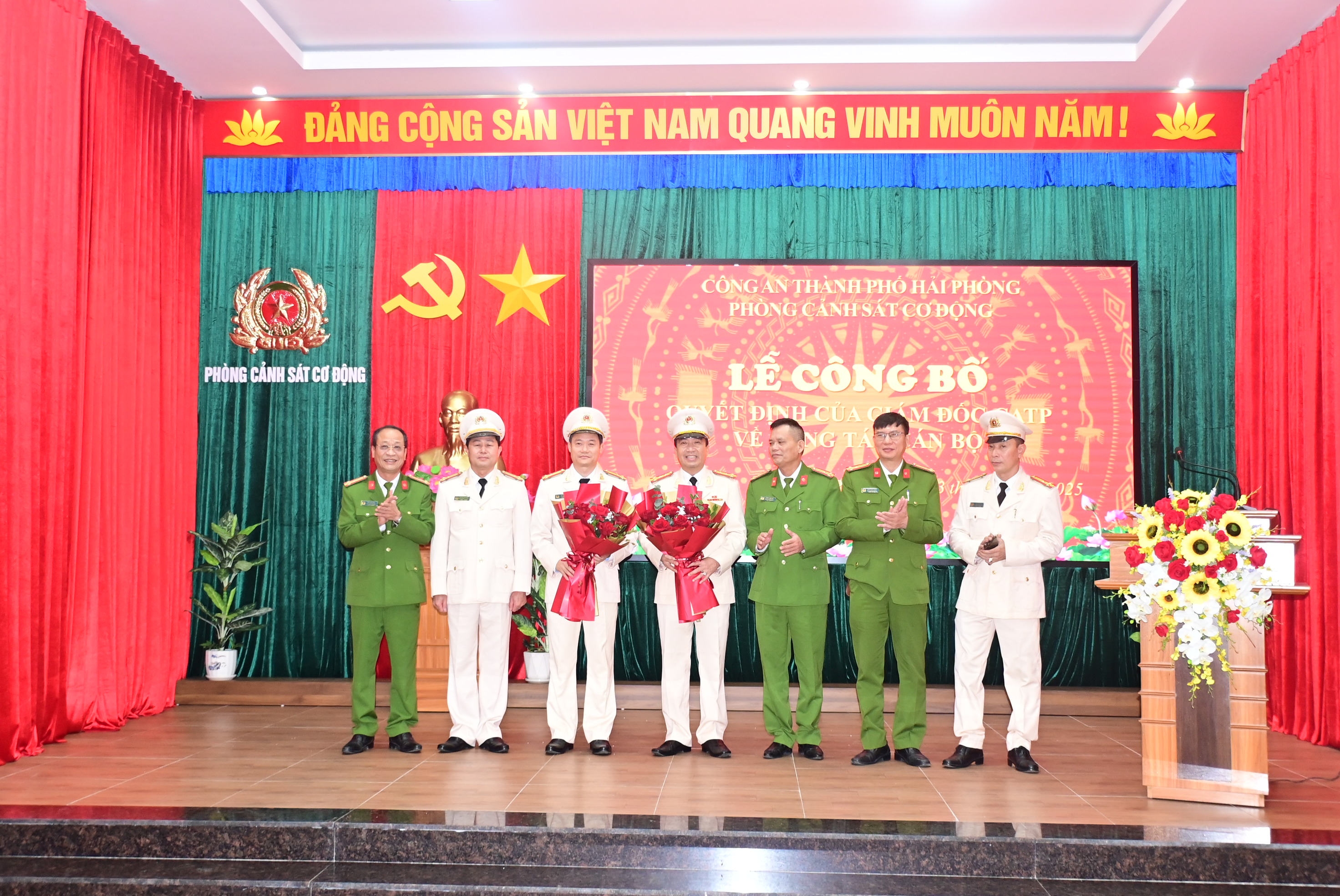Phòng Cảnh sát cơ động: Công bố các quyết định của Giám đốc CATP về công tác cán bộ